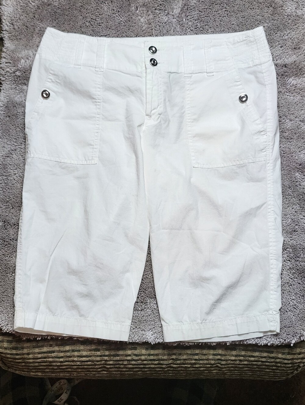 INC International Concepts White Flat-Front  Shorts